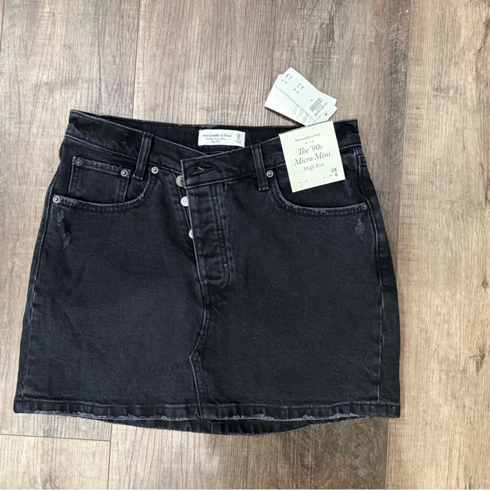 Abercrombie & Fitch Dark Wash Micro Mini Skirt